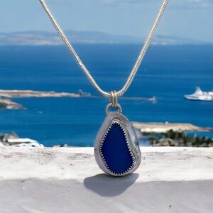 Real Seaglass sterling necklace